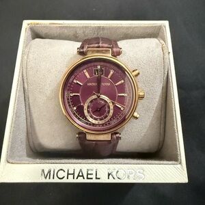 Women’s Michael Kors Burgundy and Gold Chronograph Watch